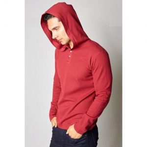 Mens Fashion Thermal Hoody Red