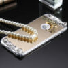 Rhinestone Glitter Mirror Phone Case - Gold
