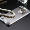 Rhinestone Glitter Mirror Phone Case - Silver