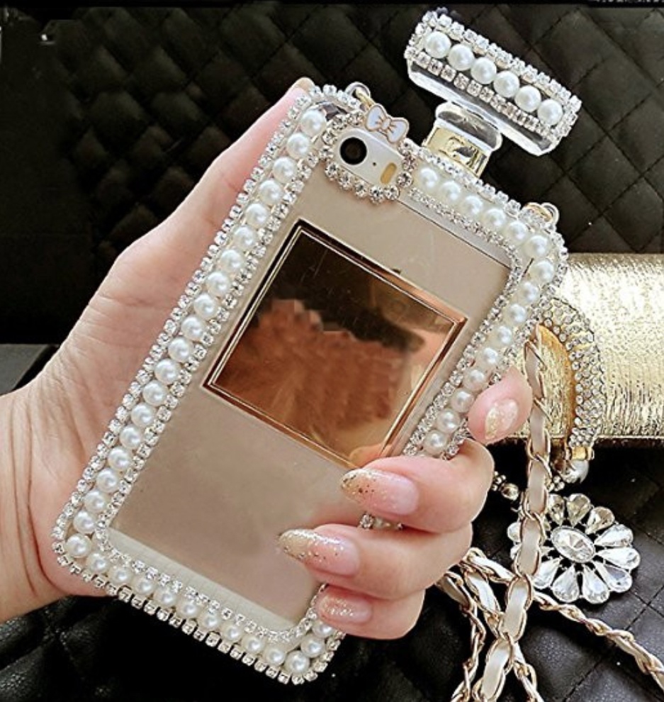 Crystal & Pearl Perfume Bottle Phone Case - Steele Pretty Online