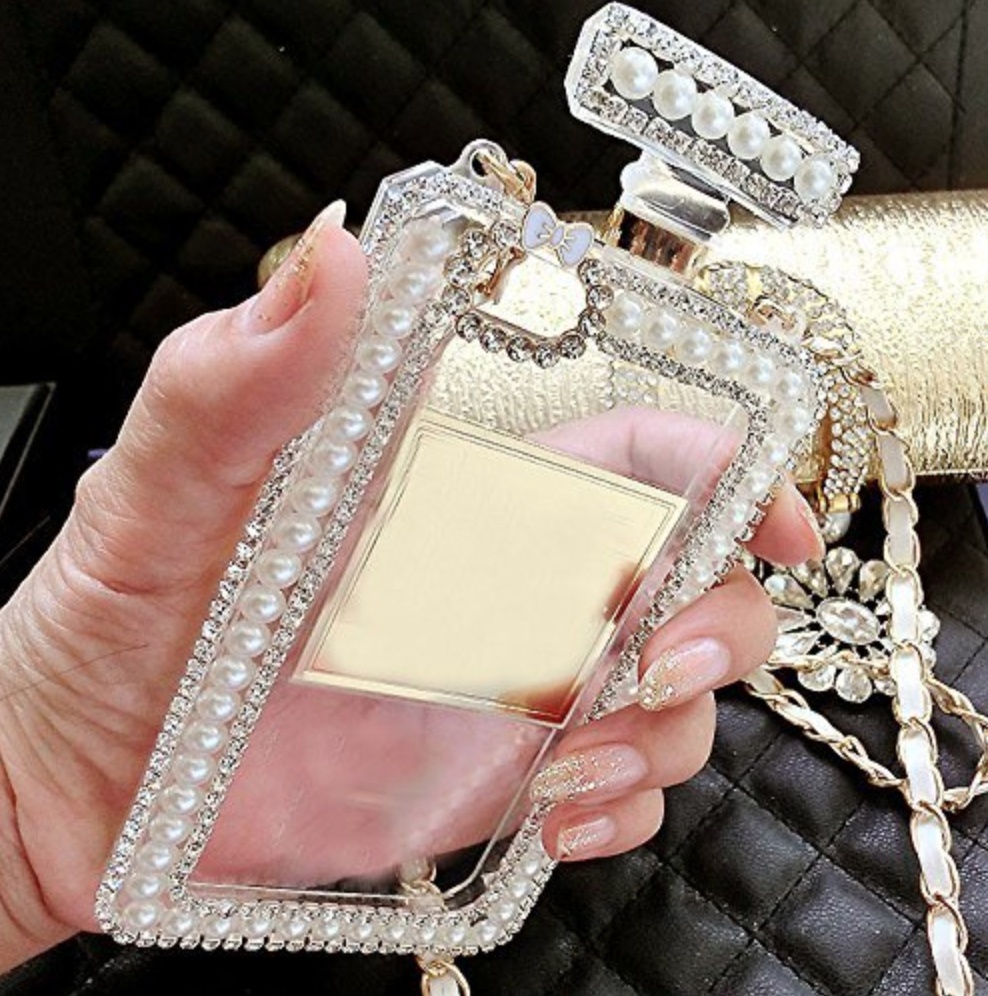 Crystal & Pearl Perfume Bottle Phone Case - Steele Pretty Online