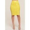 Foxy Faux Leather Shiny Skirt - yellow
