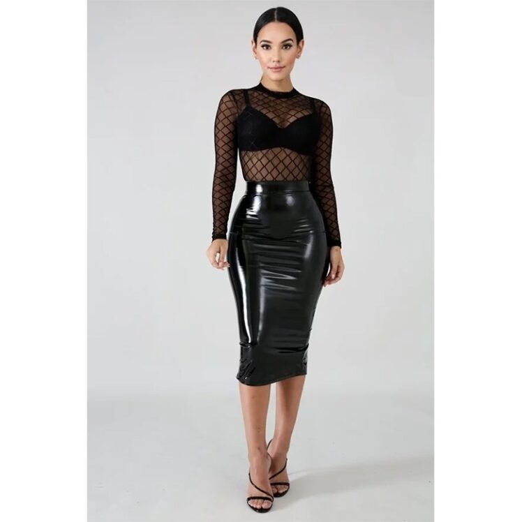 Midi leatherette Skirt