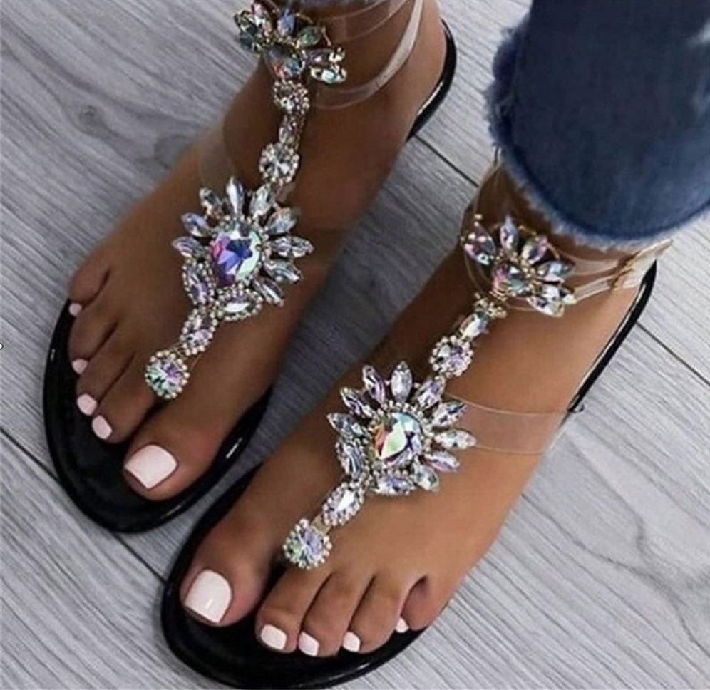 gladiator crystal sandals