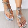 Crystal Gladiator Sandals - Silver