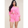 Simone Solid Slouchy Set - Pink